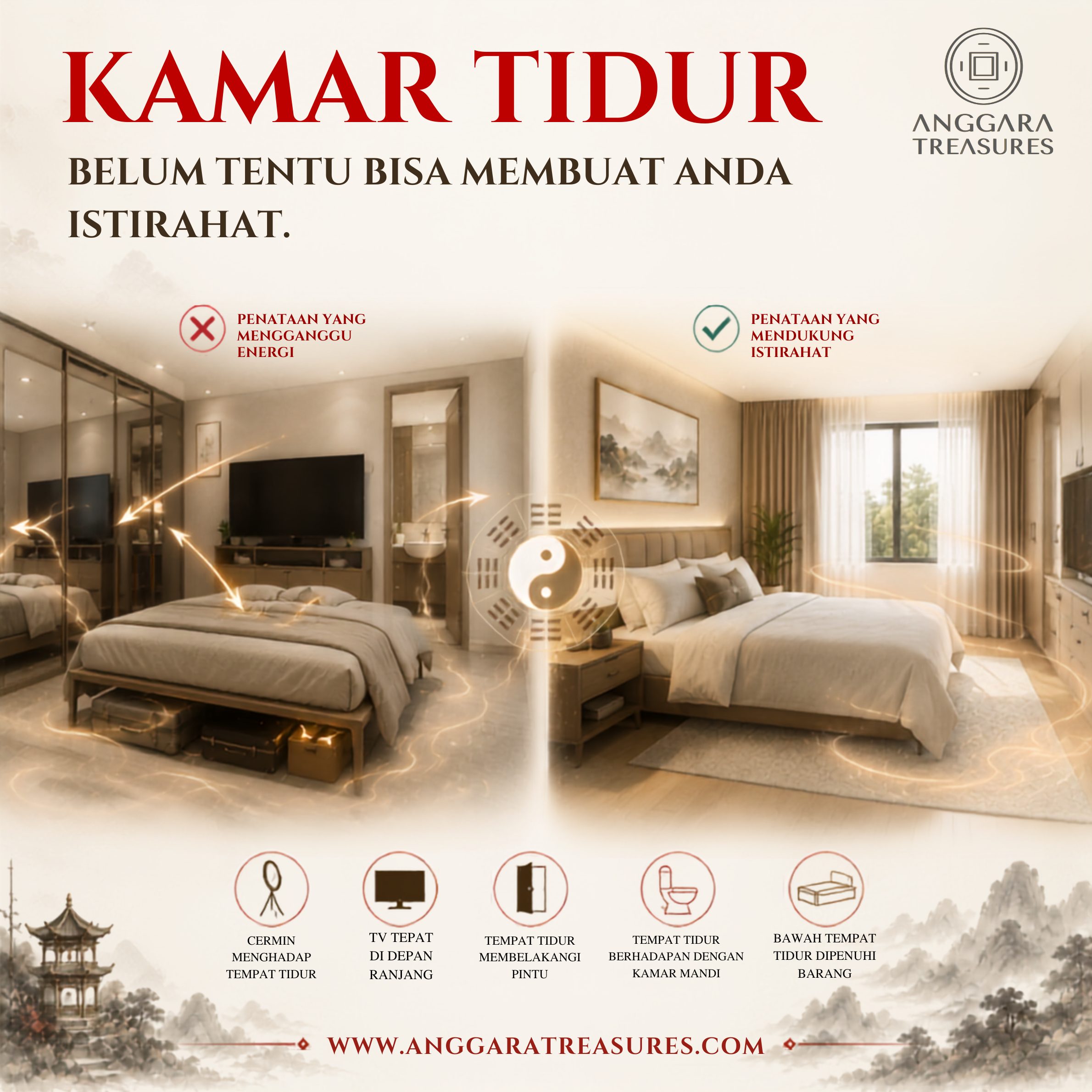 5 Kesalahan Feng Shui Kamar Tidur